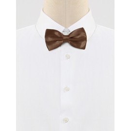 Allegra K Men's Bowtie Solid Tuxedo Pre-Tied Adjustable Strap Bow Ties, coffee