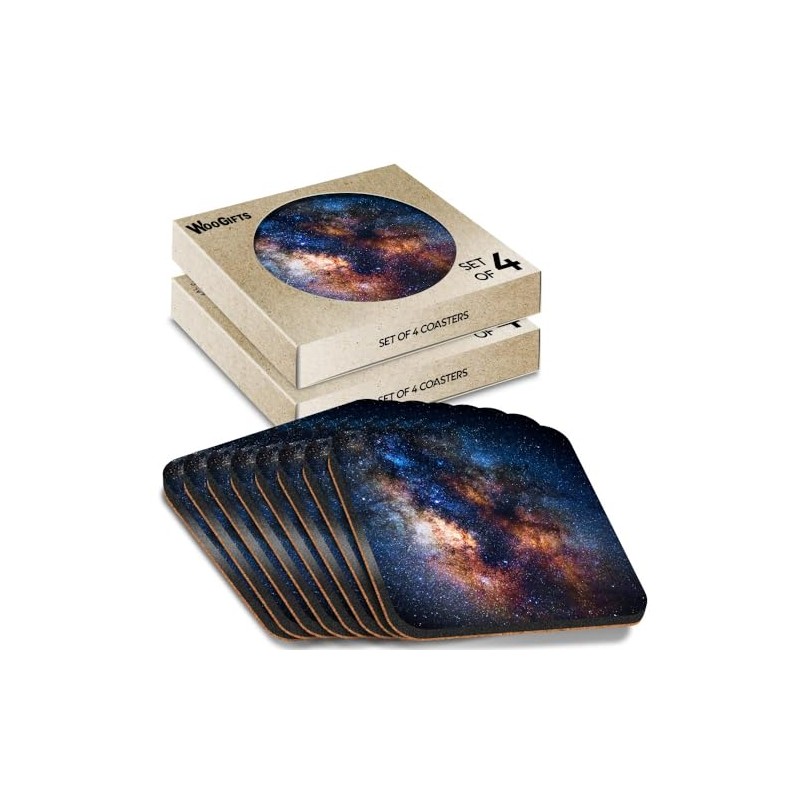 8 x Square Coasters - Milky Way Galaxy Stars Space