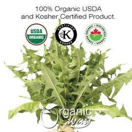 Organic Way Dandelion Leaf Whole (Taraxacum officinale) - European Wild-Harvest | Organic & Kosher Certified | Raw, Vegan, Non GMO & Gluten Free | USDA Certified | Origin - Albania (1/2LBS / 8Oz)