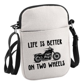 Motorcycle Gifts Life Is Better On Two Wheels Crossbody Bag Motorcycle Enthusiast Gift (Two Wheels CA CB)