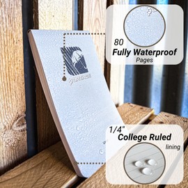 Portage Notebooks - 4 Pack Waterproof Notebook, Made From Recycled Stone Waste, Small Notepad, All Weather Notebook, Write in any Weather - Stone, 3x5 In, 40 Lined Sheets, 4 Pack