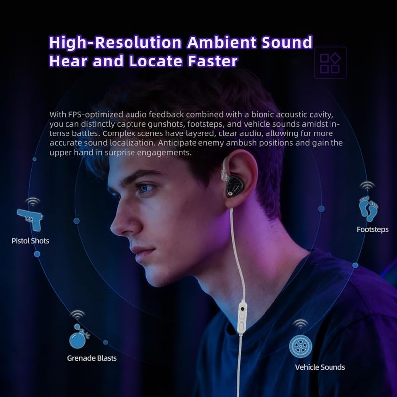 KZ Phantom Gaming Earbuds Hi-Fi Metal IEMs, Earphones, in-Ear Headphones