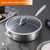 DELARLO Tri-Ply Stainless Steel 12 Inch Deep Frying Pan with
