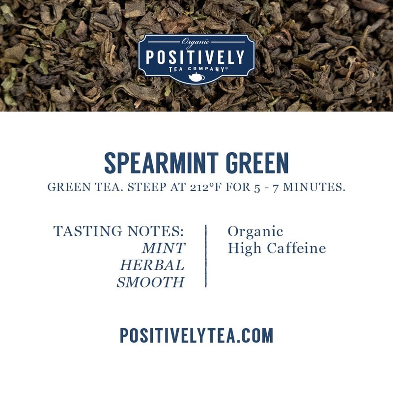 Organic Positively Tea Company, Spearmint Green Tea Bags, 20 Count