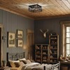 Farmhouse Flush Mount Ceiling Light,Deer Bear Rustic Kitchen Lighting Fixtures