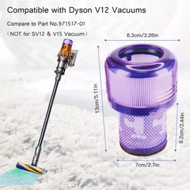 Meebysmart 2Pack V12 vacuum Replacement Filter For Dyson 12 Slim Cordless Vacuum Filter