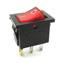 Rocker Switch 3 Pin Red Rocker Illuminated Rocker Switch 6A Appliance Switch (2)