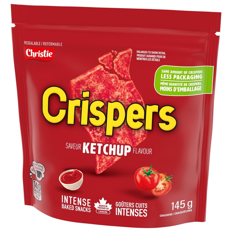 Christie Crispers Ketchup Crackers, 145g/5.1 Ounce, Bag, Imported from Canada}