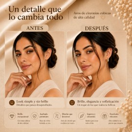 Aretes Arracadas Huggie Baño De Oro 14k Para Mujer Circonita