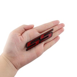 UPAUTO 1PC SS Emblem 3D Metal Car Sticker Decoration Car Side Rear Badge for Cars Trucks SUV Luggage Computers (Red Black)