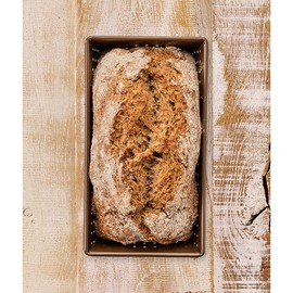 Birkmann, Pagnotta & Anima, teglia per pane perforato, 20 cm, teglia per pane piccolo, in acciaio al carbonio bronzo, con rivestimento antiaderente e ricette, 210509