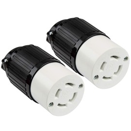 ENERLITES NEMA L14-30R Locking Connector for Generator, Twist Lock Female Plug, 30 Amp, 125/250 Volt ,3 Pole, 4 Wire Grounding, Industrial Grade Heavy Duty, UL Listed, 66492-BK, Black, 2 Pack