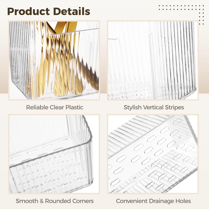 8 PCS Clear Cabinet Door Organizer Bins with Adhesive Hooks,