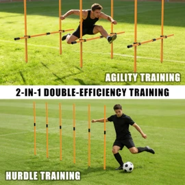 Hikeen Upgraded Agility Poles, 6 Pack 6ft Soccer Training Poles, Adjustable Detachable Speed and Agility Training Equipment for Football, Practice Accessories for Adults Youth