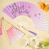 Bantoye 2 Pieces Handheld Fans Silk Folding with Frames for