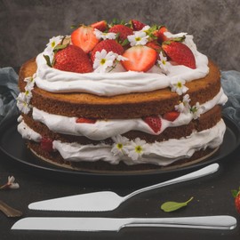 MAGICLULU 1 Juego Juego De Cuchillos Para Pasteles Pala De Pastel Cortador De Pastel y Espátula Juego De Utensilios Para Cortar Pastel De Boda. Acero Inoxidable Portátil Corteza De Pizza