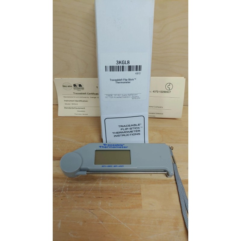 TRACEABLE 4372 Flip-Open Pocket Thermometer,-58 to 572 3KGL8