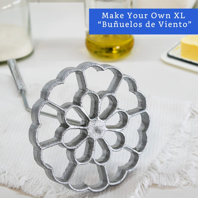 Bunuelos Mold with Handle X-Large (5.7 in Cast Aluminum) -