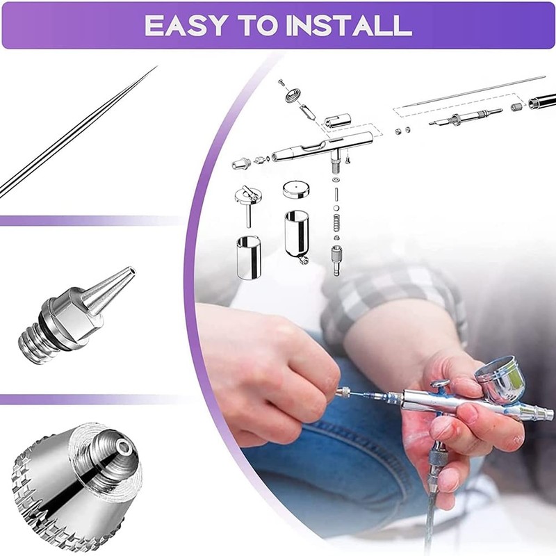Tuperoymse Airbrush Cleaning Kit Airbrush Nozzle Cap Kit and Airbrush