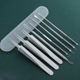 Extrusion tongs sebum extractor 8-piece set remover needle tweezers / 압출 집게 피지뽑기 8종 세트 제거기 바늘 핀셋