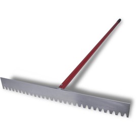 MARSHALLTOWN Asphalt Lute Rake, Blunt 32 Inch Blade, 72 Inch Aluminum Handle, T Connector, Made in The USA, RED700026C