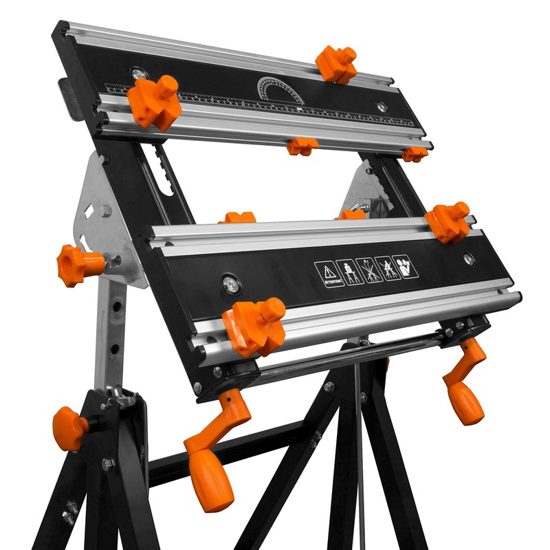 WEN Portable Work Bench with Steel Construction, Clamping Vises, and