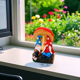 Garden Gnomes, Mushroom Garden Gnomes Outdoor, Gnome, Gnomes Garden Ornaments, Mushroom Gnome Statue - Resin, Perfect for Garden & Home Decor
