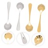 KICHOUSE -Plated Sugar Shell Spoons 4pcs Stainless Steel Spoons for
