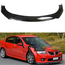 Unbranded Gloss Black Front Lips Splitter Spoiler + Strut Rods Body Kit For Pontiac G8 GTO