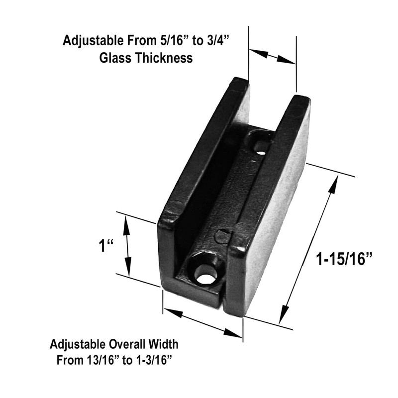 Gordon Glass® Adjustable Sliding Shower Door Bottom Guide for Frameless