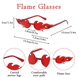 Funny Wigs, Fancy Dress Wig With Glasses, 80s Street Punk Wigs In Red, Includes 1 Mohawk Wig And 1 Pair Of Punk Style Glasses for Holiday Dress Up Party Costumes (Red)