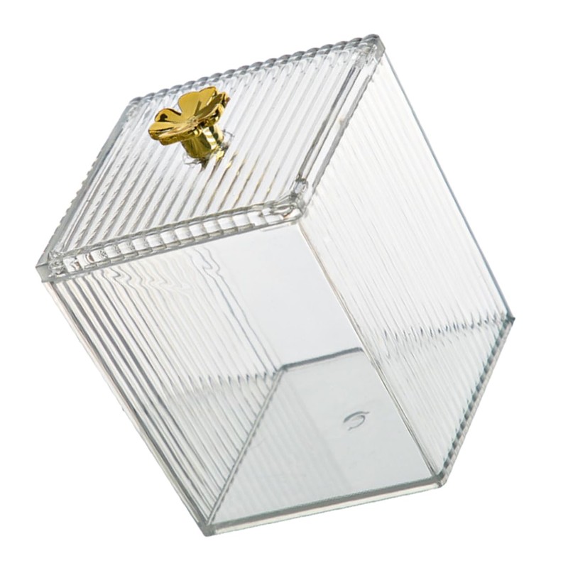 CAXUSD 2pcs Cotton Pad Holder Transparent Cosmetic Organizer for Makeup