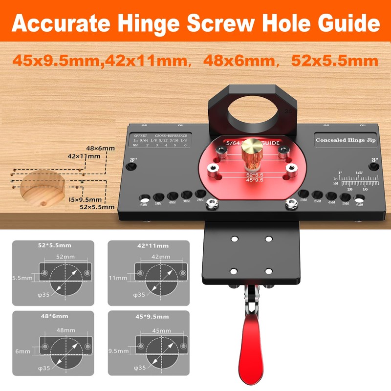 M-T Concealed Hinge Jig, 35mm Metal Cabinet door Hinge Hole