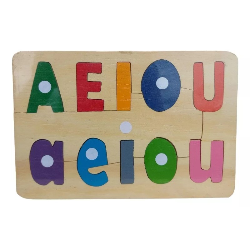 Singex Kit Rompecabezas Números Vocales Abecedario Madera Artesanal