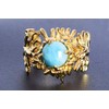 Natürlicher Larimar-Edelstein, 925er-Sterlingsilber, vergoldet, Geburtsstein-Ring, Verlobung, Hochzeitstag, Brautschmuck, Boho-Schmuck für