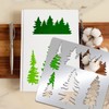 BENECREAT Pine Tree Stainless Steel Stencil Template, 6x6 Inch Forest