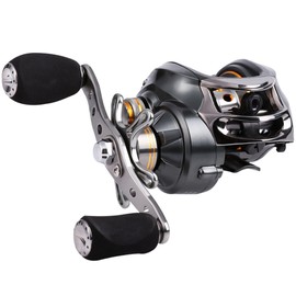 Sougayilang Baitcasting Reel, 12 Stainless Steel Ball Bearings, 40LB, Super Drag, Magnetically Tuned Double Brakes, Fishing Reel for Bass, Crappies, Trout, Walleye and More, 18LB 11+1BB-Right Handed