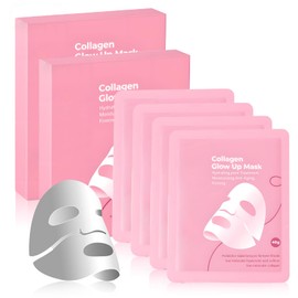 8pcs New Mascarilla Bio Colágeno, Mascarilla de Colágeno, Overnight Mask Low Molecular Collagen Face Mask Reduce Los Poros Y Aumenta La Elasticidad...