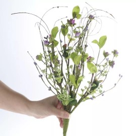 Factory Direct Craft Set of 4 Purple Artificial Berry and Wax Flower 20" Sprays