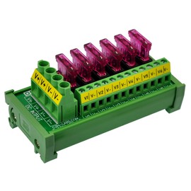 DC Power Fuse Distribution Strip Module (6 Position, DIN Rail Mount)