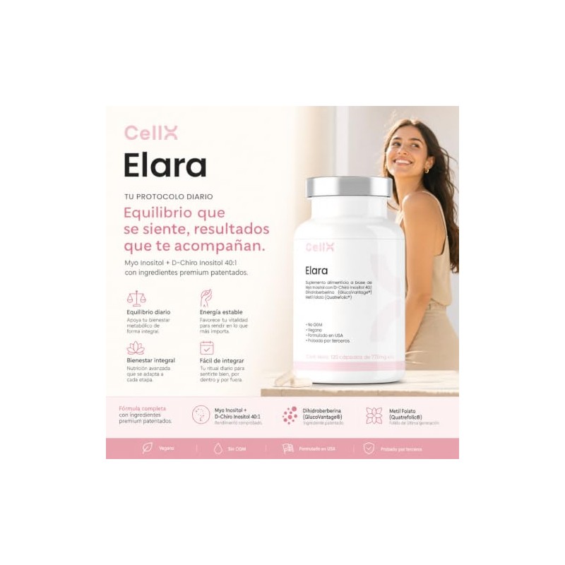 CellX Elara Myo-Inositol 2000 mg + D-Chiro 50 mg (40:1)
