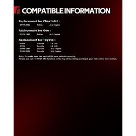 Torchbeam Hydraulic Power Steering Rack and Pinion Replacement for Toyota 1994-2002 Corolla All Models, 1993 Corolla 1.6L 1.8L, Chevy 1998-2002 Prizm, Geo 1993-1997 Prizm Replace# 261963