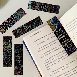 30 Pcs Cute Neon Bookmarks for Kids Reading Theme Funny Bookmark Inspirational Motivational Encouraging Bookmark for School Office Students Teens Book Reading Lovers Classroom Favors