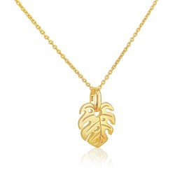 Mary & Jules Women's Monstera Necklace Made of Recycled 925 Sterling Silver - Women's Chain with Leaf Pendant for Women and Girls, Elegant, Everyday Jewellery, Trendy Gift Idea, Sterling Silver