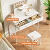 SUPERJARE 31.5" White Desk with 2 Drawers, Modern Makeup Vanity