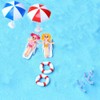 zalati Simulation Beach Doll Set Miniature Swimming Ring Beach Chairs