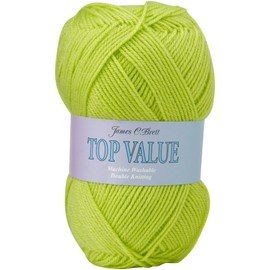 100g Top Value Double Knitting Yarn by James Brett (Lime Green 8445)