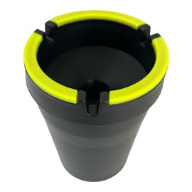 Ash Tray for Cars - Self Extinguishing Car Ashtray - Smokeless Ashtray for Cars (Black Glow Rim, Standard Size) Portable Ashtray - Automotive Ashtrays - Cup Holder Ashtray Trash Can