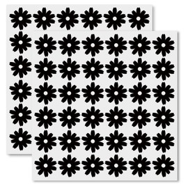 72× Small Daisy Flowers Decals Daisy Wall Decals Flower Wall Stickers for Wall Peel and Stick for Nursery Bedroom Living Room Home Wall Car Bumper Decor (Black)