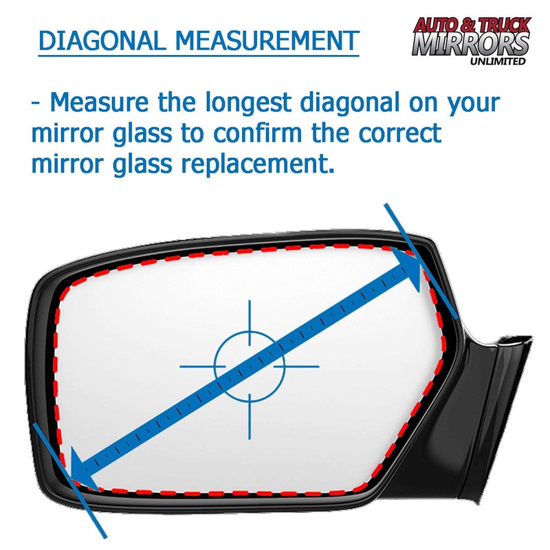 Mirror Glass + Full Size Adhesive Pad for 2008-2017 Buick